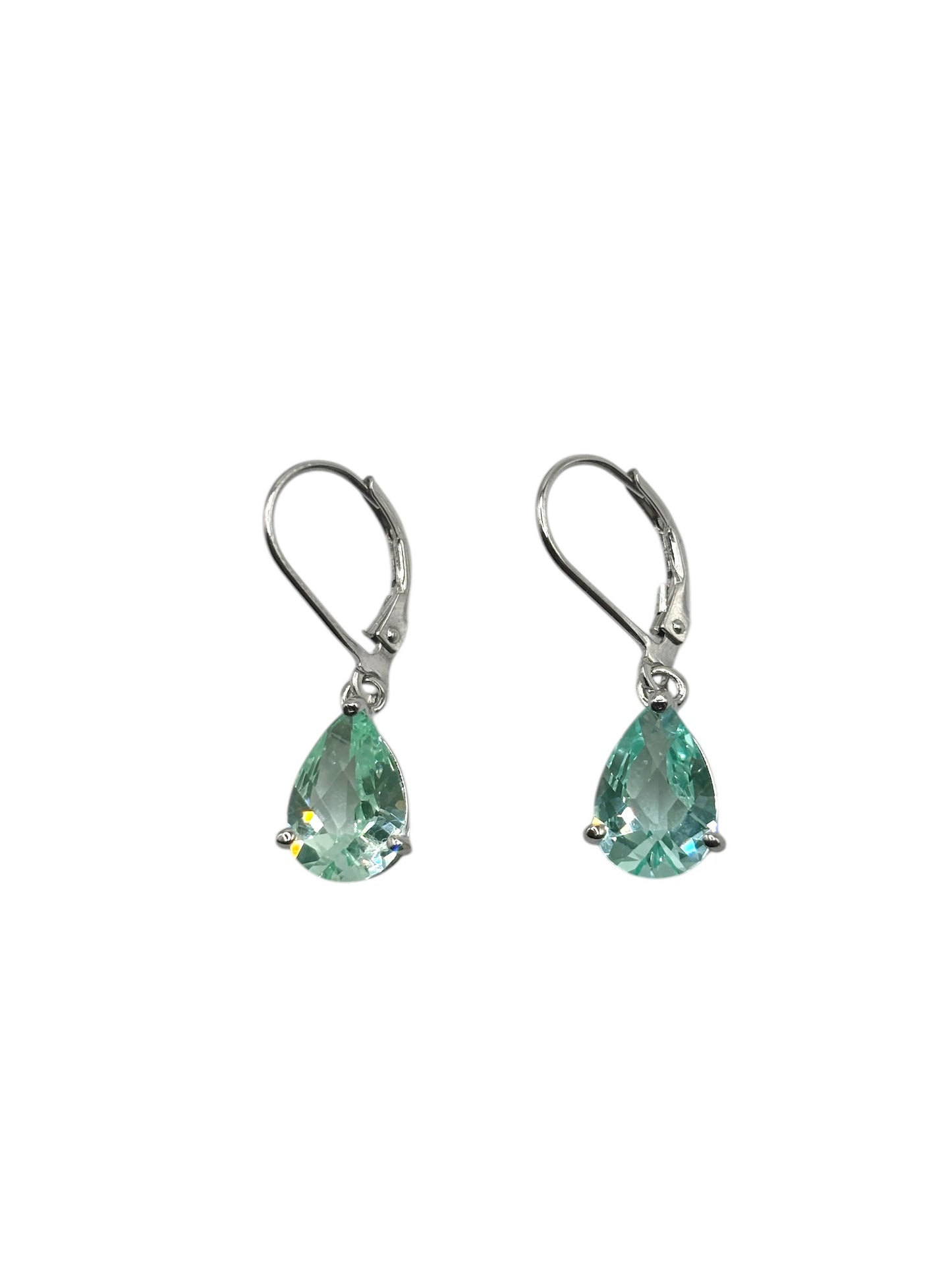 Ocean Serenity – Green Spinel Drop Earrings in Sterling Silver