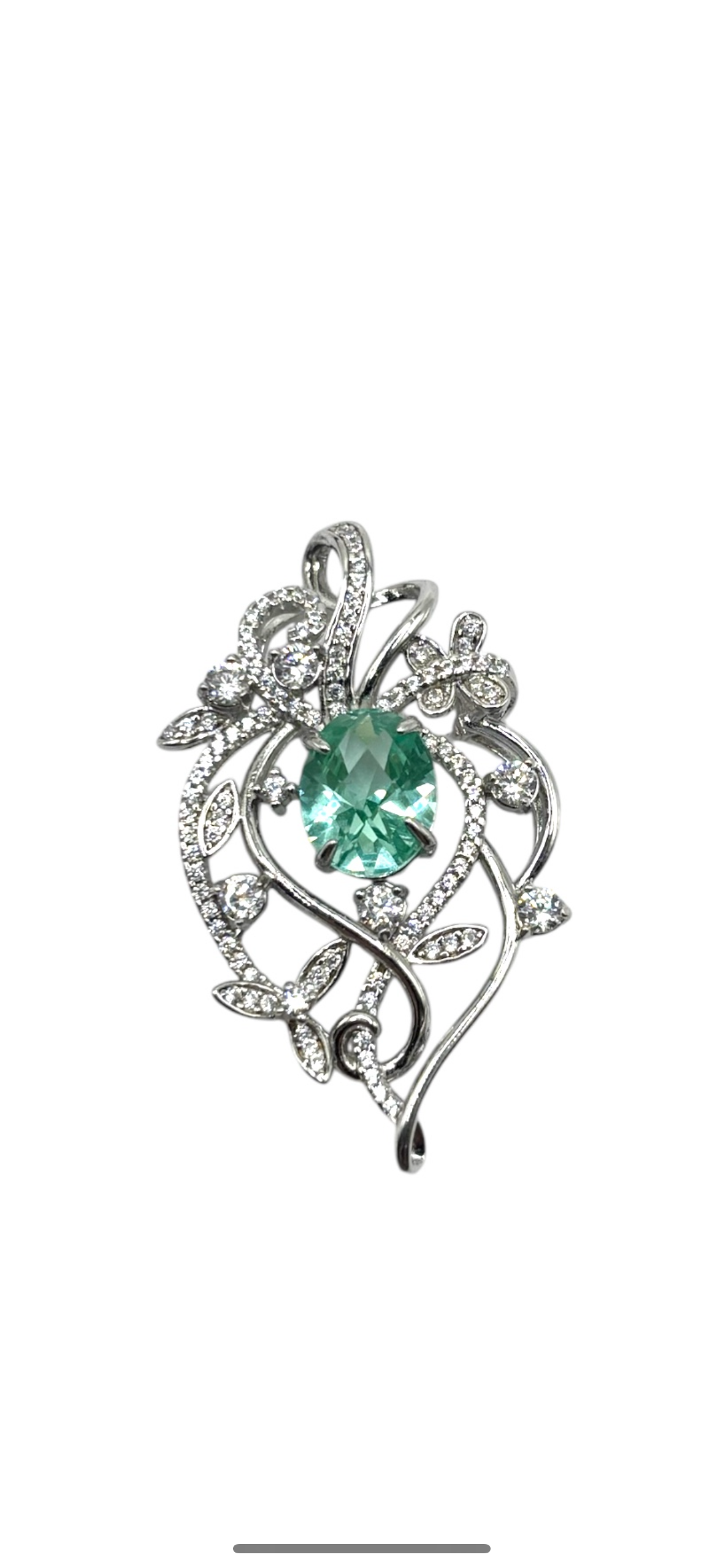 Ocean green spinel fancy pendant