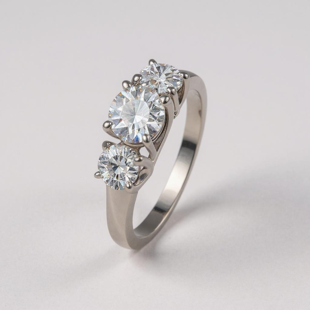 14k White Gold Moissanite Ring