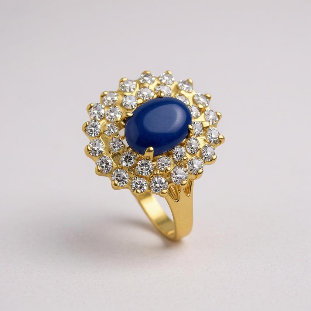 14k CZ Halo Cluster Ring