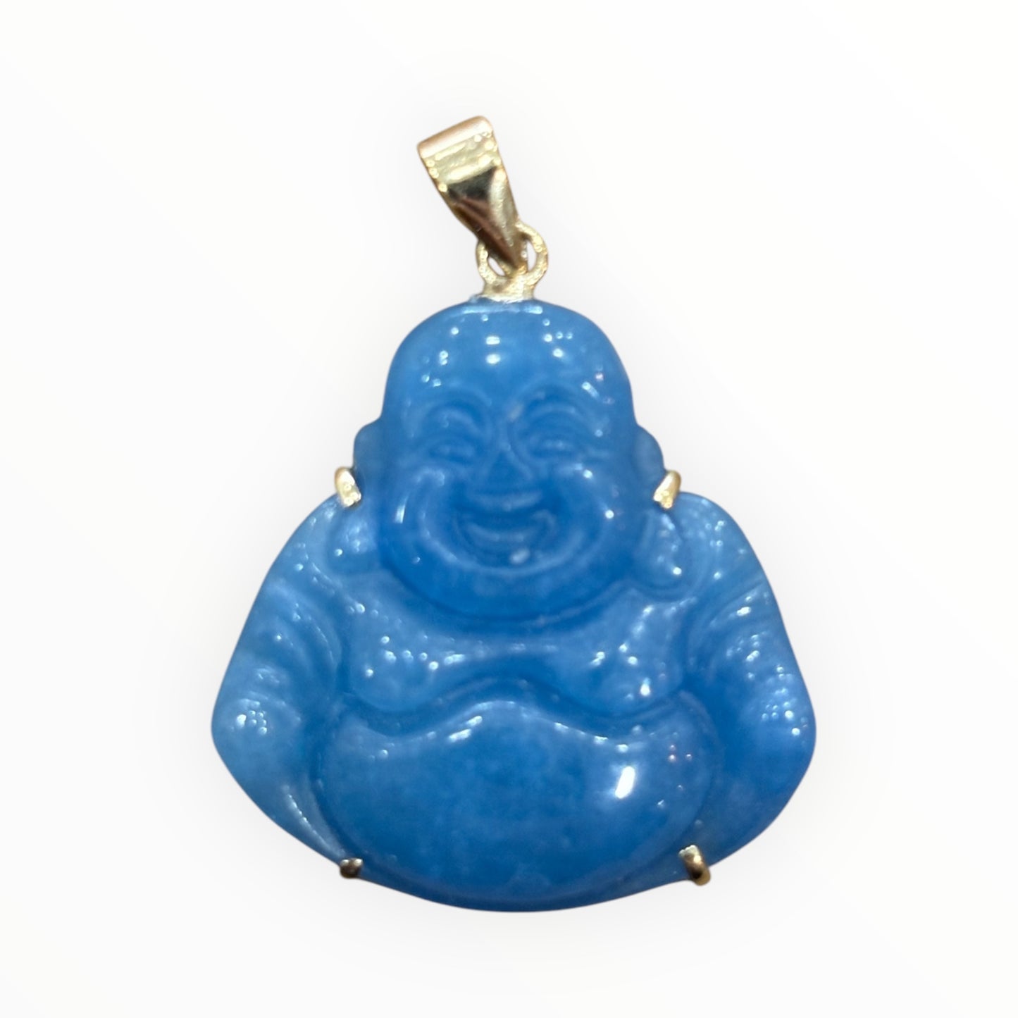 Mini 14k Gold color jade laughing Buddha