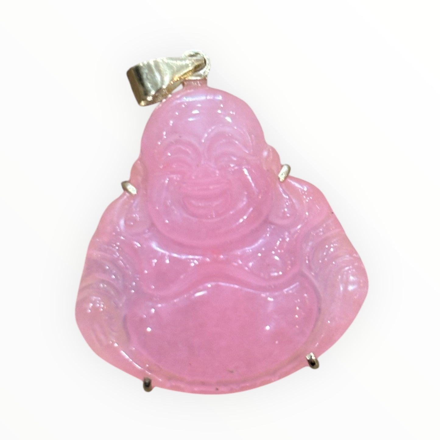 Mini 14k Gold color jade laughing Buddha