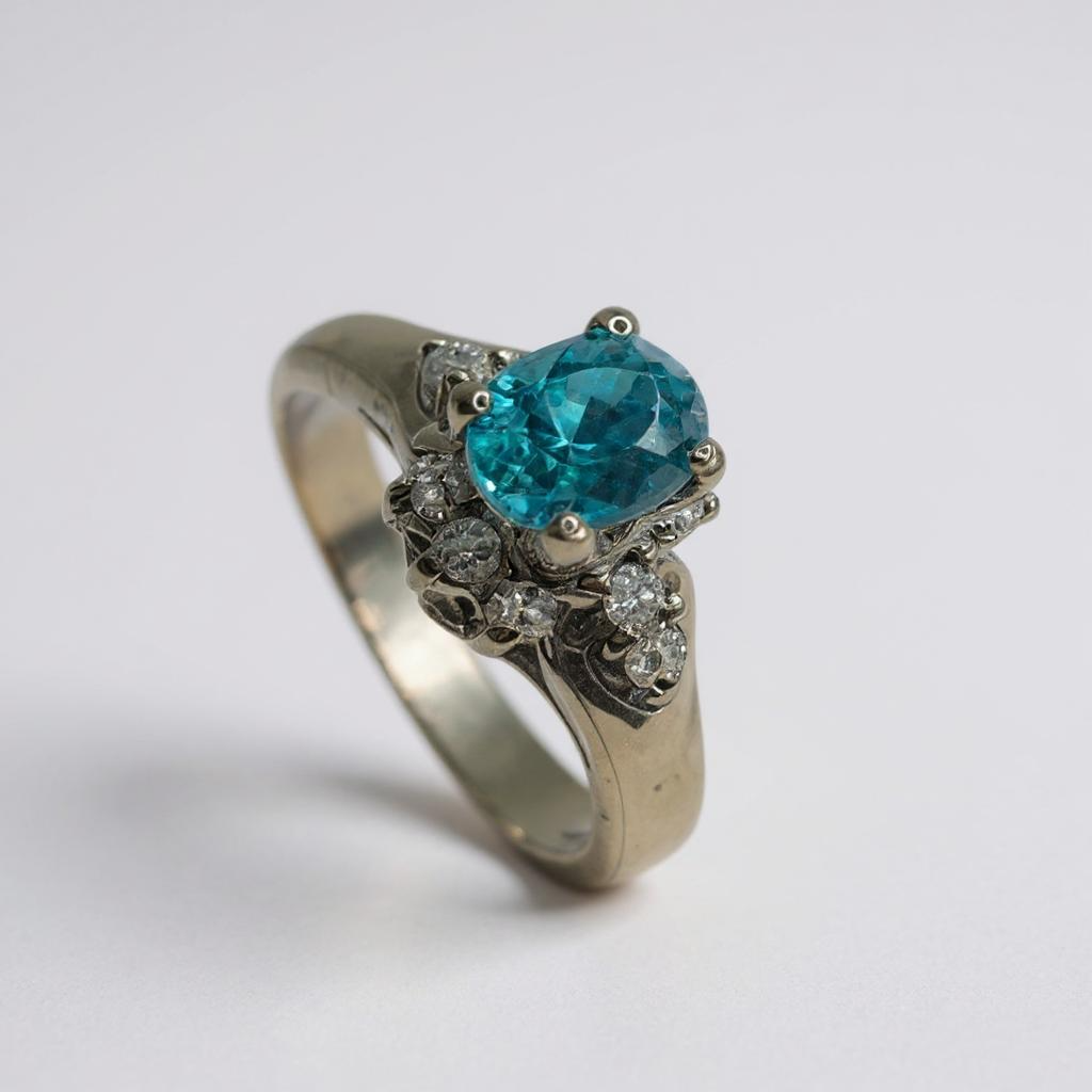 14k White Gold Aquamarine Ring