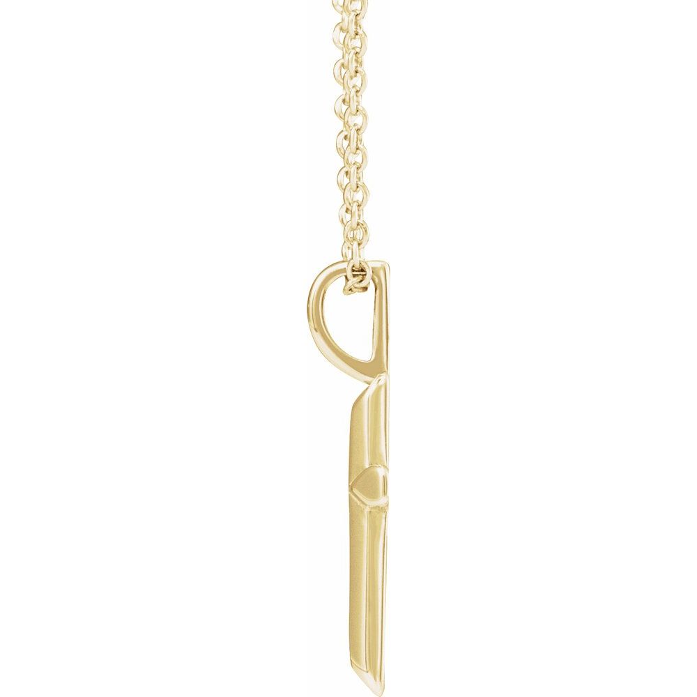 14K Yellow Gold Knife-Edge Cross 16-18"
