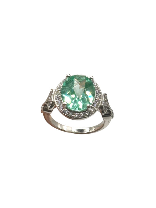 Ocean green spinel solitaire ring