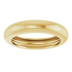 14K Yellow Gold 4 mm Dome Stackable Ring Size 7