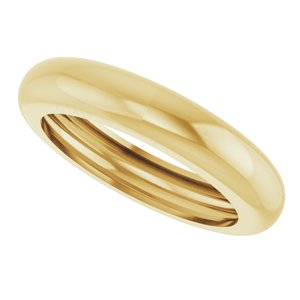 14K Yellow Gold 4 mm Dome Stackable Ring Size 7