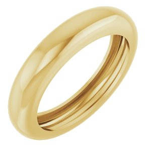 14K Yellow Gold 4 mm Dome Stackable Ring Size 7