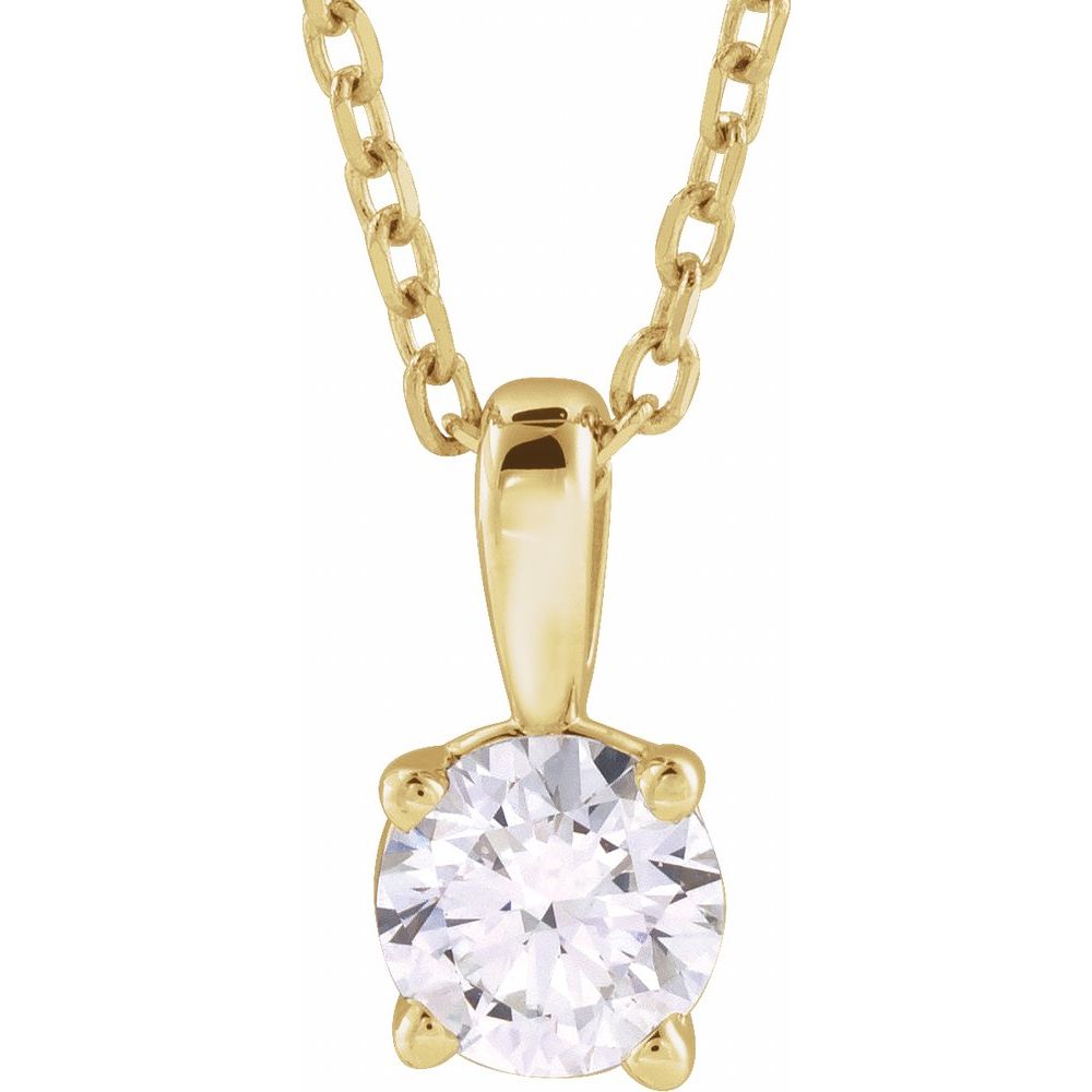 14K Yellow Gold 1/2 CT Lab-Grown Diamond 18" Necklace