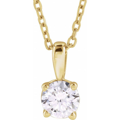 14K Yellow Gold 1/2 CT Lab-Grown Diamond 18" Necklace