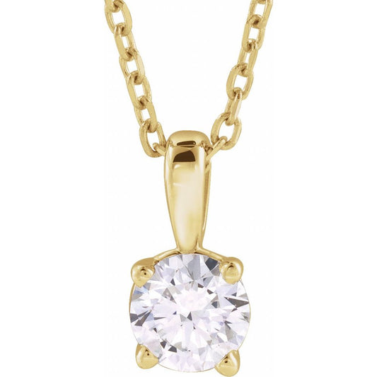 14K Yellow Gold 1/2 CT Lab-Grown Diamond Pendant