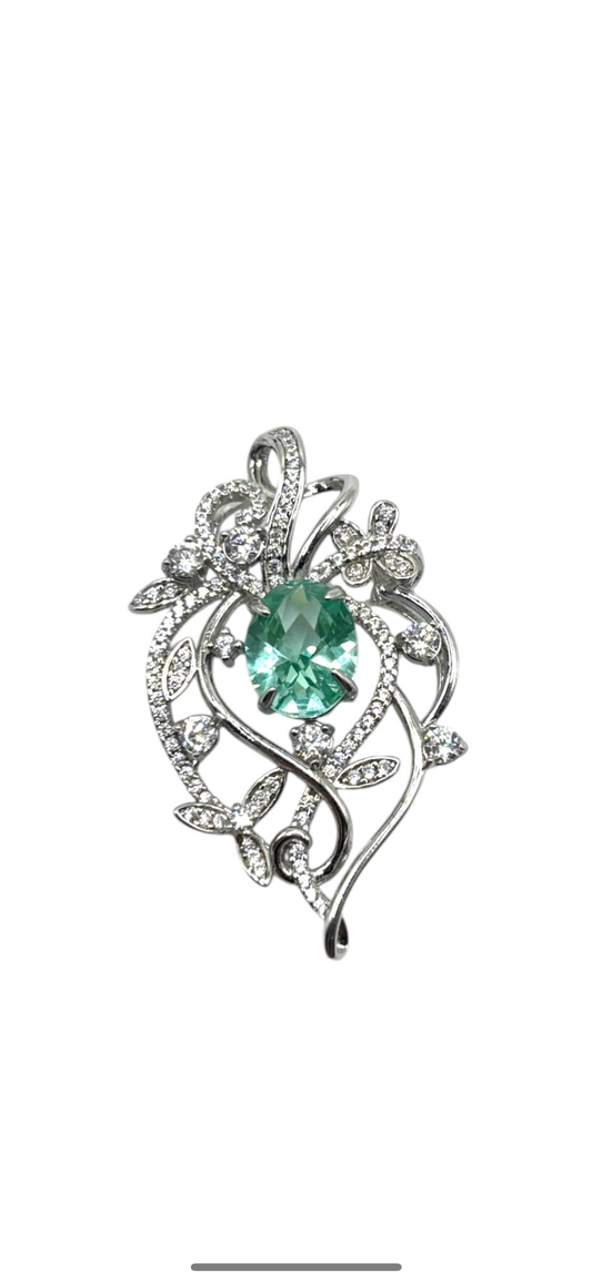 Ocean green spinel fancy pendant