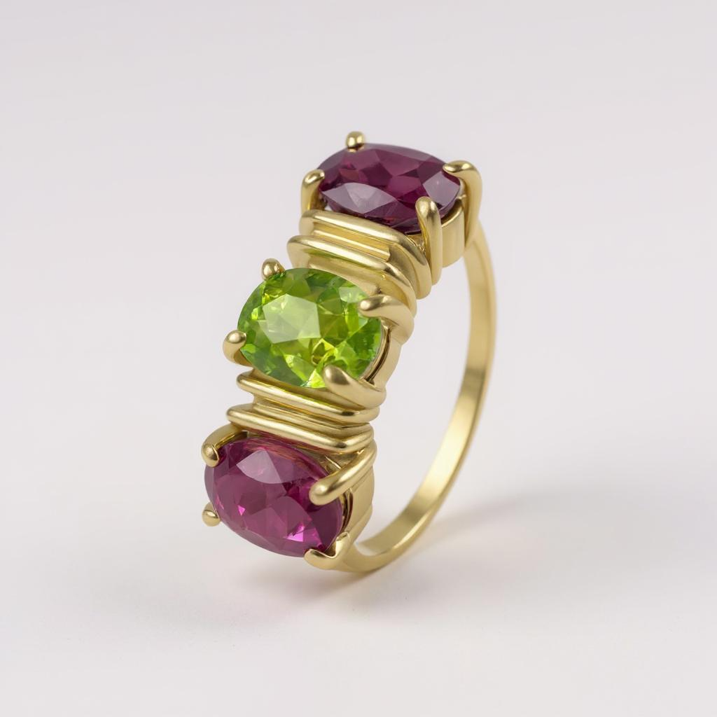 14k Ring with Color Gems