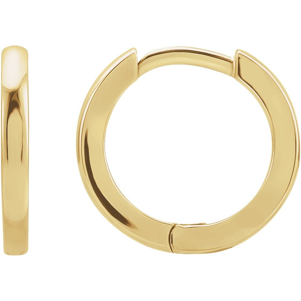 14K Yellow Gold Hinged Hoop Earrings