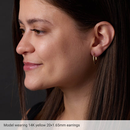 14K Yellow Gold Hinged Hoop Earrings