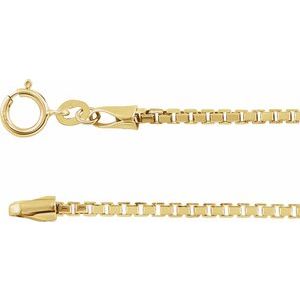 14K Yellow Gold 1.75 mm Diamond-Cut Box 18" Chain