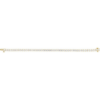 14K Yellow Gold 8 CTW Lab-Grown Diamond Line 7" Bracelet
