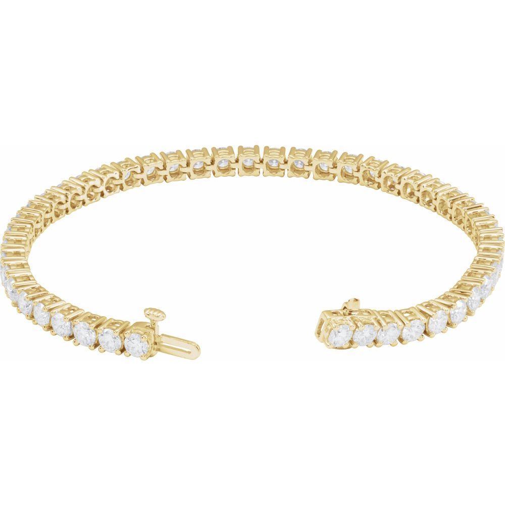 14K Yellow Gold 8 CTW Lab-Grown Diamond Line 7" Bracelet