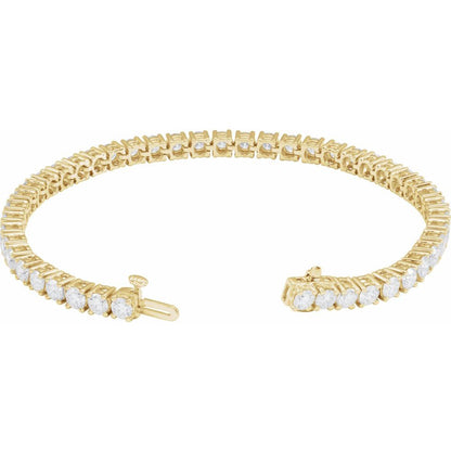 14K Yellow Gold 8 CTW Lab-Grown Diamond Line 7" Bracelet