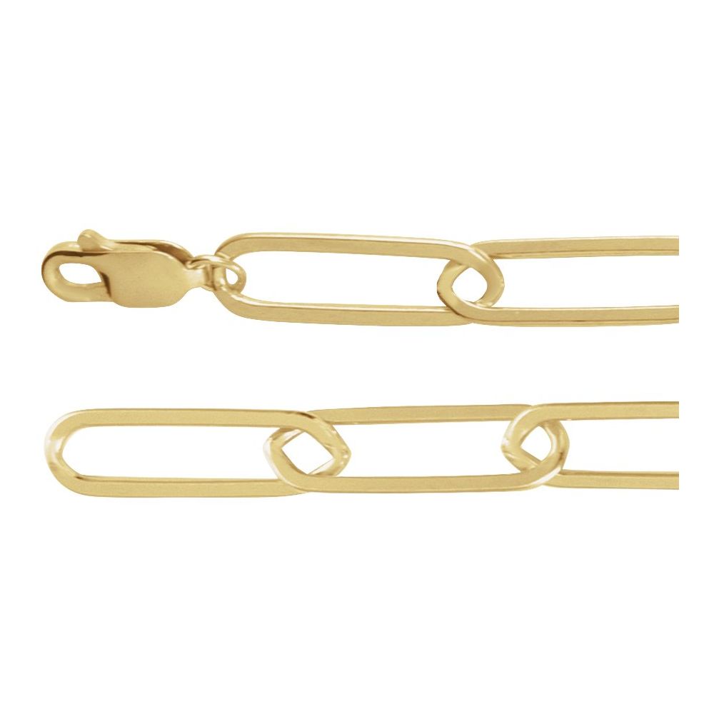 14K Yellow Gold 6.2 mm Paperclip-Style Chain