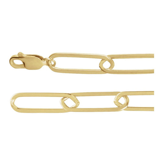 14K Yellow Gold 6.2 mm Paperclip-Style Chain