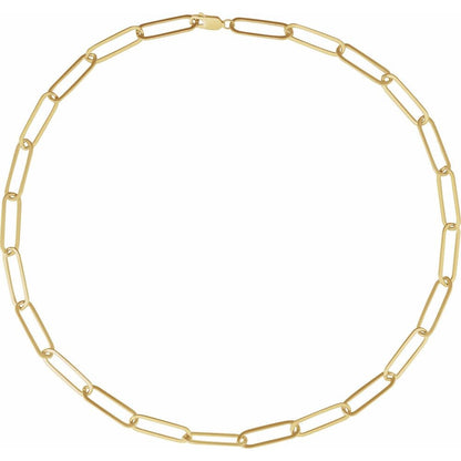 14K Yellow Gold 6.2 mm Paperclip-Style Chain