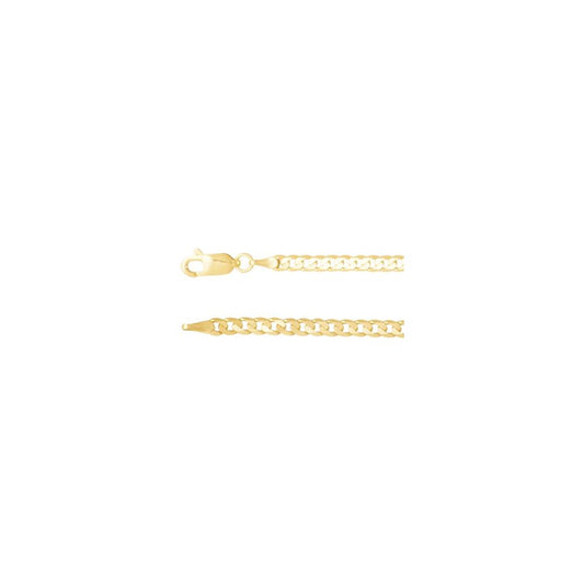 14k Gold 3mm Curb Chains
