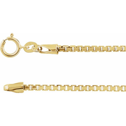 14K Yellow Gold 1.75 mm Diamond-Cut Box Chain