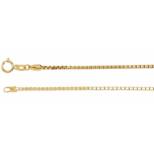 14K Yellow Gold 1.75 mm Diamond-Cut Box Chain