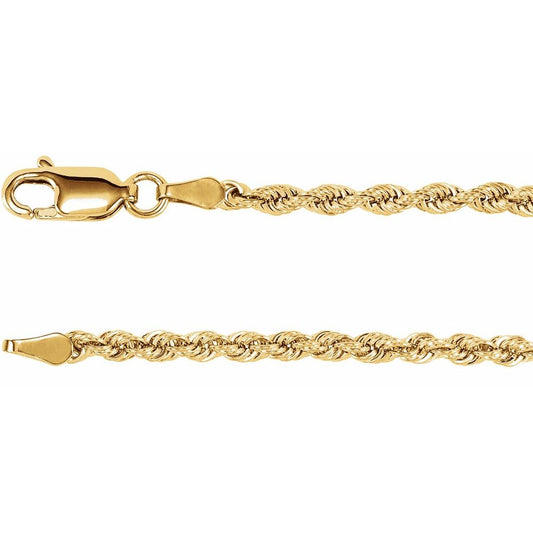 14k Gold 2.5mm Rope Chain