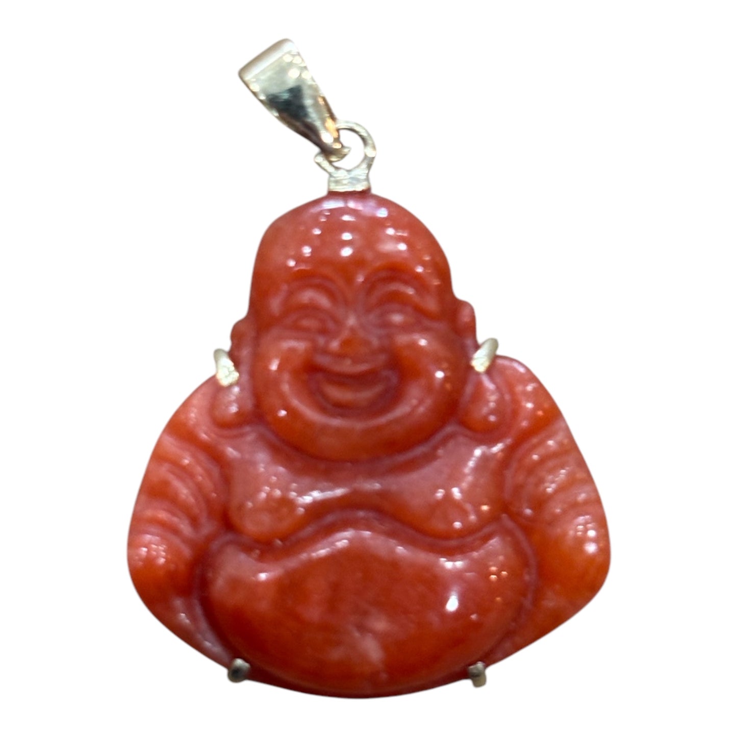Mini 14k Gold color jade laughing Buddha