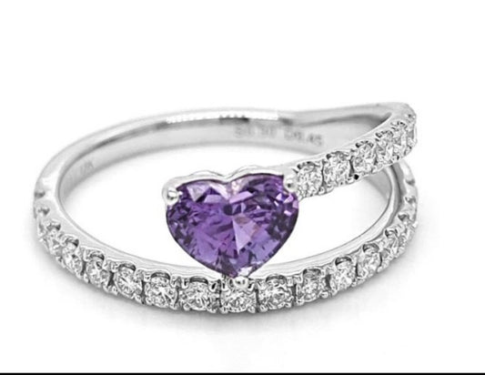 Sapphire ring with GIA Cert. Natural Purple Sapphire, Heated