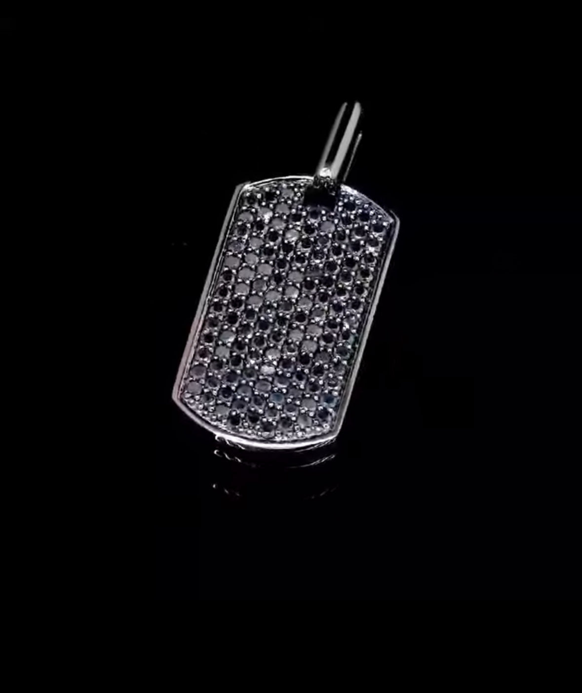Pave Tag with Black Diamonds