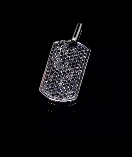 Pave Tag with Black Diamonds