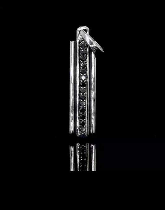 Ingot Tag with Pavé Black Diamonds