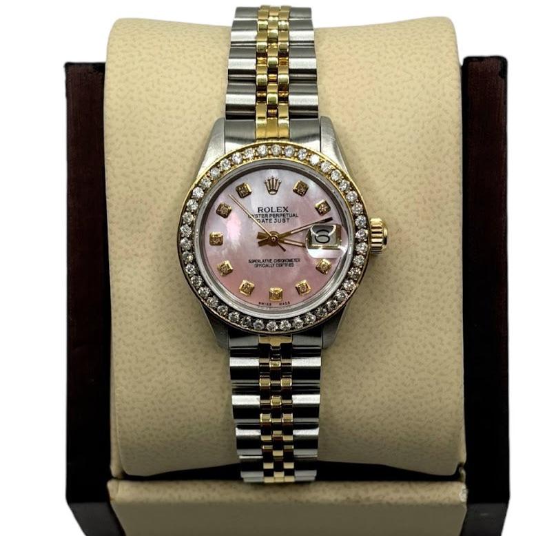 Rolex Oyster perpetual Datejust two tone 18k yellow gold w/ diamonds