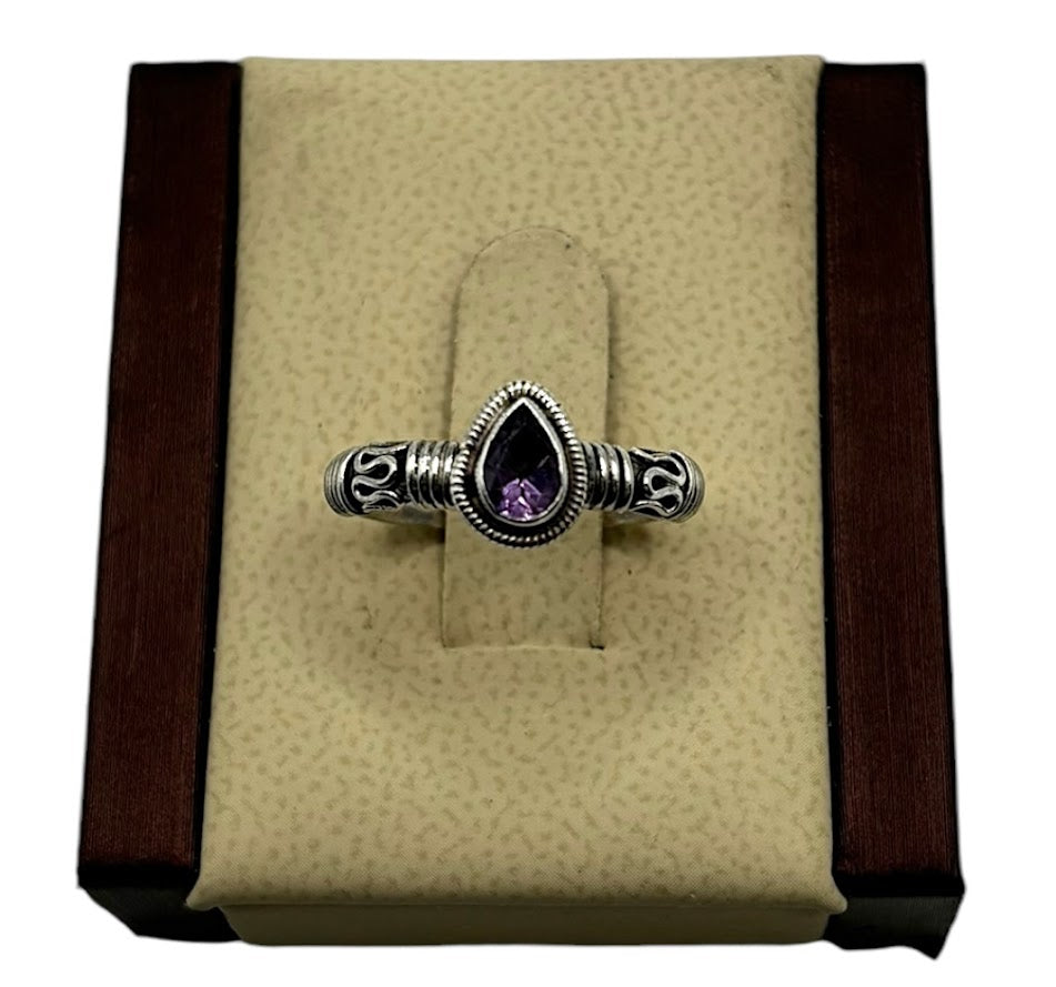 Amethyst Teardrop Ring