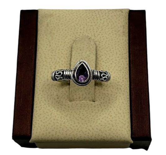 Amethyst Teardrop Ring