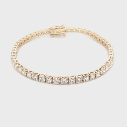 14K Gold Lab Diamond Tennis Bracelet (VVS Clarity, D-E Color)