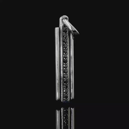 Ingot Tag with Pavé Black Diamonds
