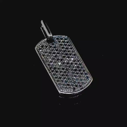Pave Tag with Black Diamonds